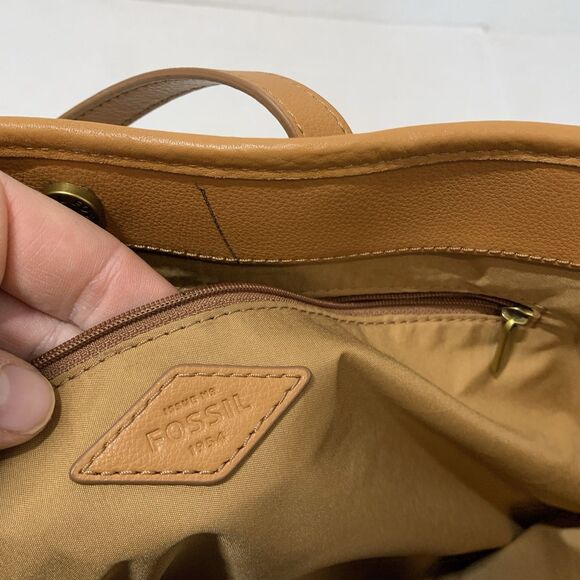 Fossil Tote Charlie Ecru Multi Stripe Pink Blue Shoulder Bag Purse NWOT - Picture 9 of 12